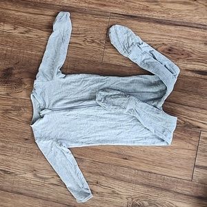 Ry & Pen 12-18m merino wool bamboo Heather gray footie